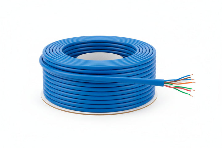 63601106 23/4-Pair Cat 6 Unshielded (U/UTP) Networking Cable, Riser, CMR, 1000' (304.8 m) Pull Box, Blue