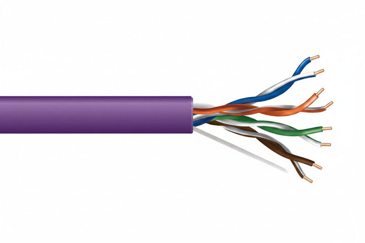 Genesis 63601110 23/4-Pair Cat 6 Unshielded (U/UTP) Networking Cable, Riser, CMR, 1000' (304.8 m) Pull Box, Purple