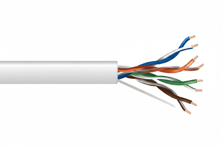 Genesis 63602101 23/4-Pair Cat 6 Unshielded (U/UTP) Networking Cable, Riser, CMR, 1000' (304.8 m) Reel-in-a-Box, White