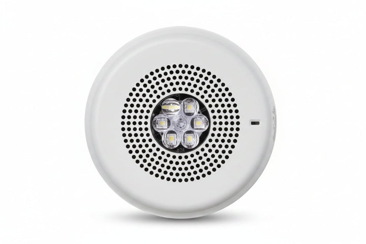 Eaton ELCHSWC Wheelock Eluxa Chime Strobe, FIRE Lettering, Ceiling Mount, 24V, White