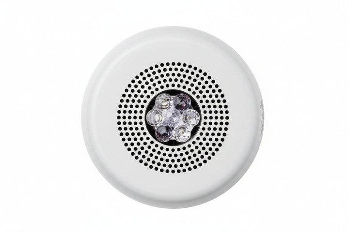 Eaton ELCHSWC Wheelock Eluxa Chime Strobe, FIRE Lettering, Ceiling Mount, 24V, White