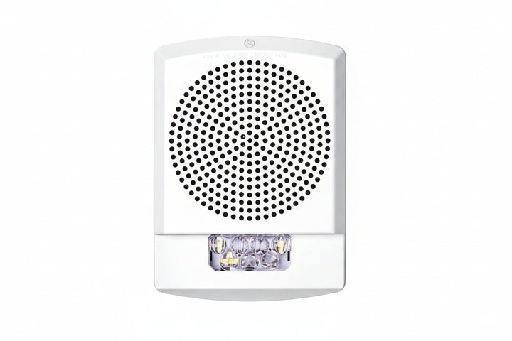 Eaton ELCHSW Wheelock Eluxa Chime Strobe, FIRE Lettering, Wall Mount, 24V, White