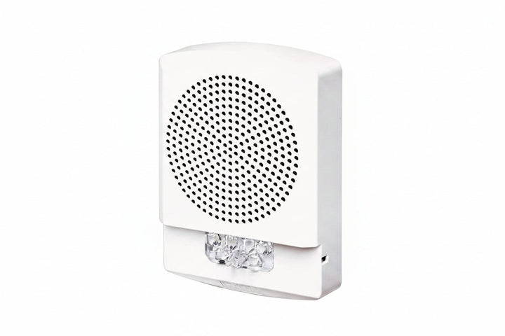 Eaton ELMTSW Wheelock Eluxa Multitone Strobe Horn, FIRE Lettering, Wall Mount, 24V, White