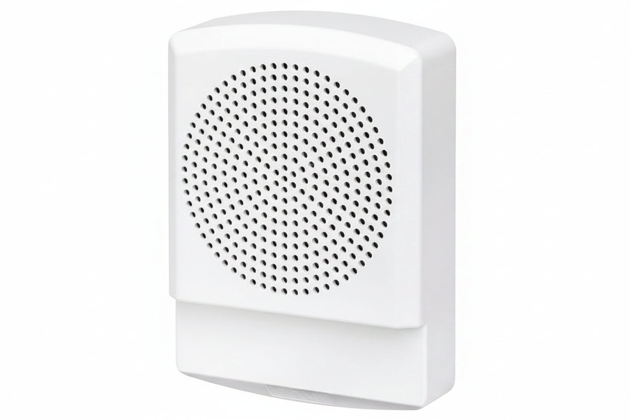 Eaton ELSPKW Wheelock Eluxa LED High Fidelity Speaker, Wall, FIRE Lettering, 24VDC, White