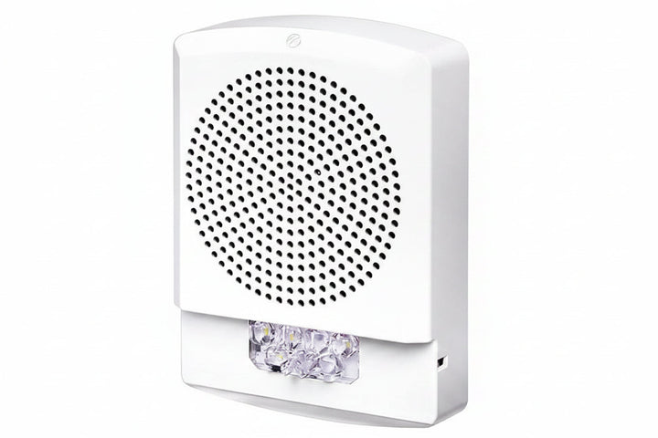 Eaton ELSPSTW-AL Wheelock Eluxa LED High Fidelity Speaker Strobe, Wall, ALERT Lettering, Clear Lens, 24VDC, 15/30/75/110/135/185 cd, White