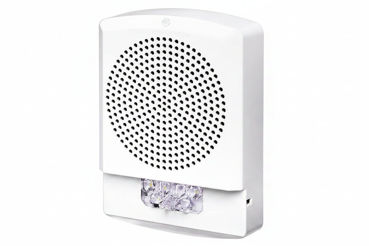 Eaton ELSPSTW-AL Wheelock Eluxa LED High Fidelity Speaker Strobe, Wall, ALERT Lettering, Clear Lens, 24VDC, 15/30/75/110/135/185 cd, White