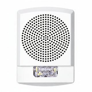 Eaton ELSPSTW Wheelock Eluxa LED High Fidelity Speaker Strobe, Wall, FIRE Lettering, Clear Lens, 24VDC, 15/30/75/110/135/185 cd, White, (Replaces E60-24MCW-FW, LSPSTW3)