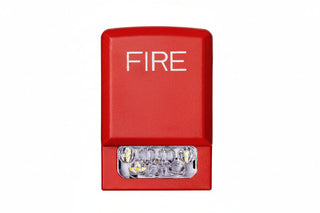 Eaton ELSTR Wheelock Eluxa LED Strobe, Wall, FIRE Lettering, Clear Lens, 24V, 15/30/75/110/135/185 cd, Red