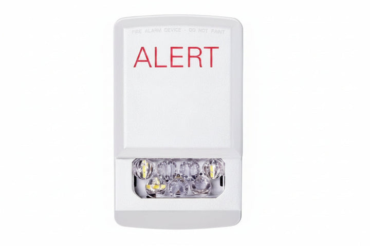 Eaton ELSTW-AL Wheelock Eluxa LED Strobe, Wall, ALERT Lettering, Clear Lens, 24V, 15/30/75/110/135/185 cd, White