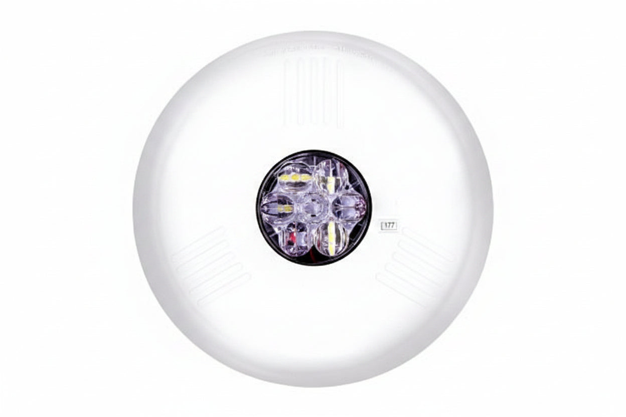 Eaton ELSTWC-AL Wheelock Eluxa LED Strobe, Ceiling, ALERT Lettering, Clear Lens, 24V, 15/30/75/110/150/177 cd, White