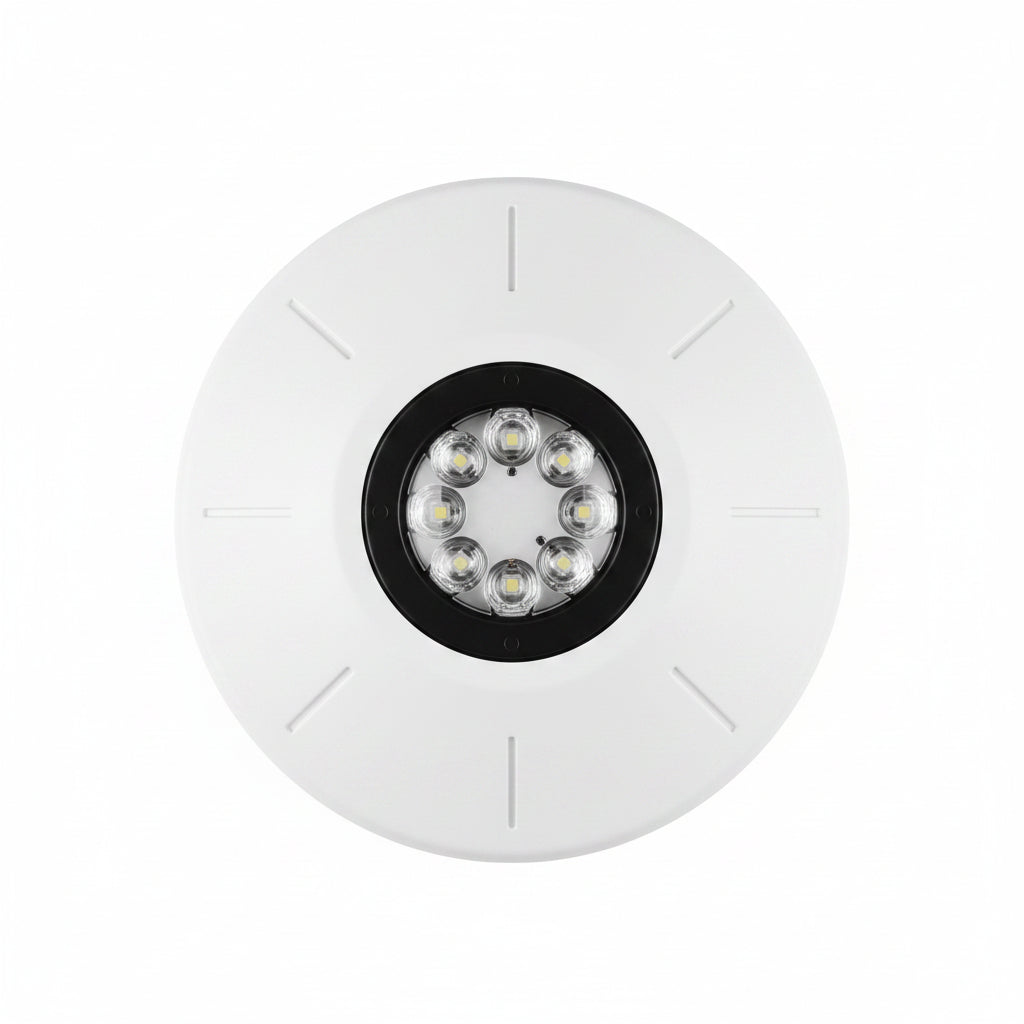 Eaton ELSTWC Wheelock Eluxa LED Strobe, Ceiling, FIRE Lettering, Clear Lens, 24V, 15/30/75/110/150/177 cd, White
