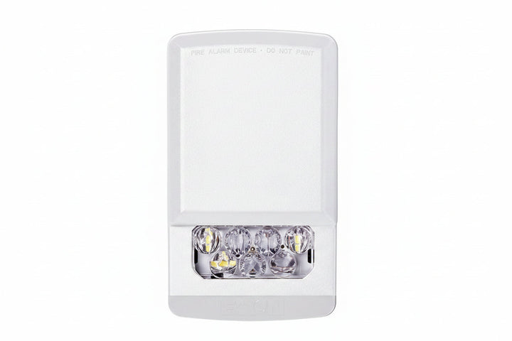 Eaton ELSTW Wheelock Eluxa LED Strobe, Wall, FIRE Lettering, Clear Lens, 24V, 15/30/75/110/135/185 cd, White