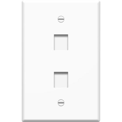 WP3302WH10 1-Gang 2-Port Oversized Wall Plate, White, 10-Pack