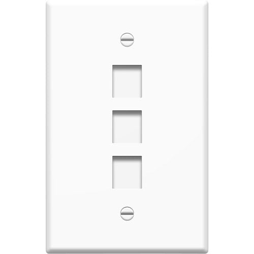 WP3303-WH 1-Gang 3-Port Oversized White Wall Plate
