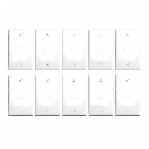 WP3401WH Single Gang Keystone Wall Plate White 25-Pack