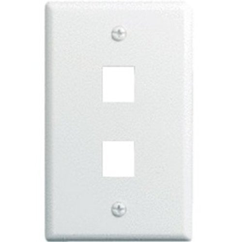 WP3402WH10 1-Gang 2-Port Keystone Wall Plate, White, 10-Pack