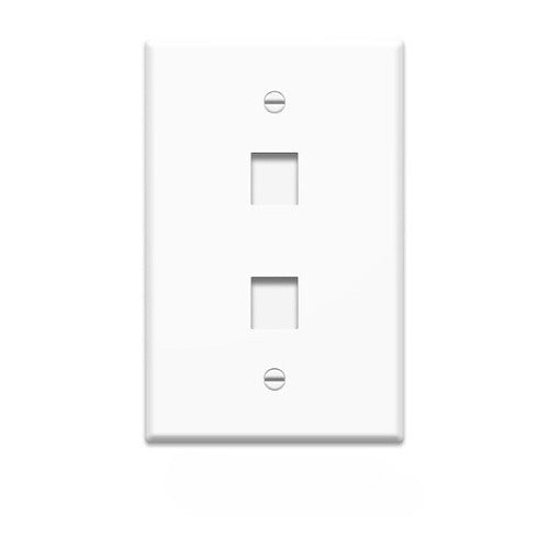 WP3402WH25 On-Q WP3402WH 2-Port Keystone Wall Plate 1-Gang White Plastic