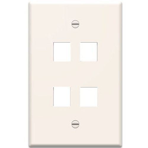 WP3404-SS 1-Gang 4-Port Stainless Steel Keystone Wall Plate