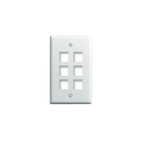 WP3406IV 1-Gang 6-Port Wall Plate, Ivory