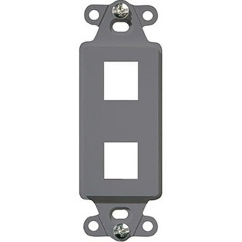 WP3412GY 2-Port Decorator Outlet Strap Faceplate Insert, Gray