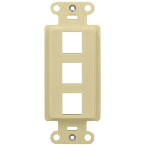 WP3413LA 3-Port Decorator Outlet Strap Faceplate Insert, Light Almond