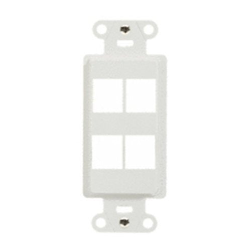 WP3414WH 4-Port Decorator Outlet Strap Faceplate Insert, White