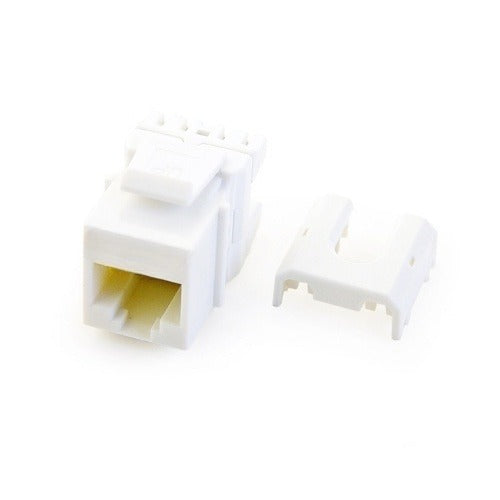 WP3476WH50 Cat6 Quick-Connect RJ45 Keystone Insert, White, 50-Pack