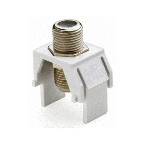 WP3479WH50 F-Type Coaxial Keystone Connector Insert, White, 50-Pack
