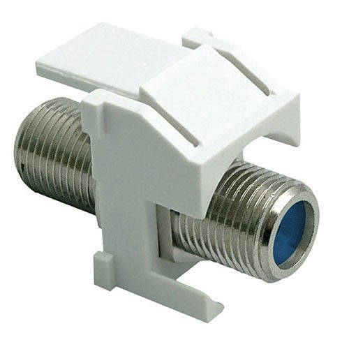 WP3481WH10 F-Type Coaxial Keystone Connector Insert, White, 10-Pack