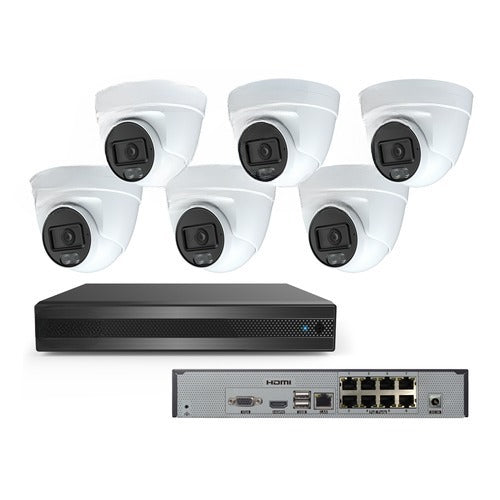 Speco ZIP8T2B Blue Series 8-Channel PoE NVR Surveillance Kit with 6 x 4MP Cameras