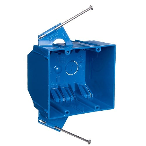 B232ACP 2-Gang Nail-On New Work Outlet Box with Nails, Contract Pack, Blue This product is sold at minimum quantity of 50.