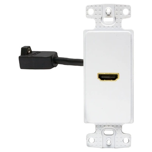 1-Gang HDMI Wall Plate, Female-to-Female Decorator Frame, White, NS801W