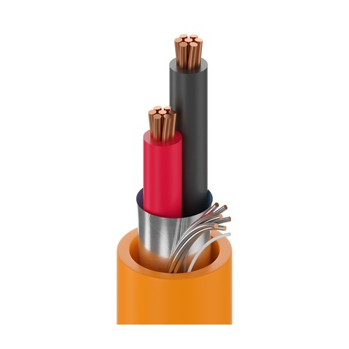 6500FE 009Z1000 22/2 Stranded Speaker Cable, Plenum-CMP, Stranded Bare Copper Conductors with Flamarrest Insulation, Beldfoil Shield and Flamarrest Jacket with Ripcord, 1000' (304.8m), Black