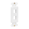 Eaton Tripp Lite N042D-002V-WH Decora Style Center Plate Insert, Vertical, 2 Keystone Ports, White