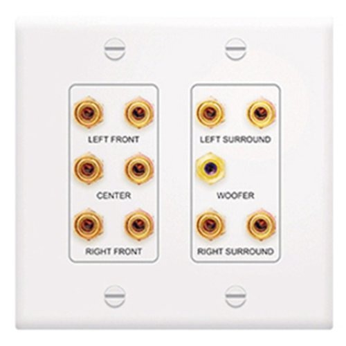 F9004WH 2-Gang 5.1 Home Theater Audio Wall Plate, White
